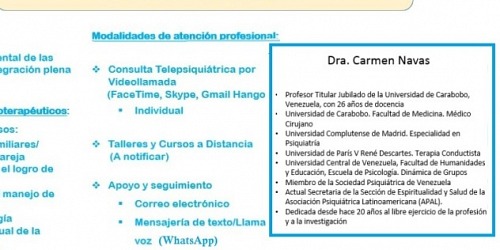 PSIQUIATRA DRA. CARMEN NAVAS