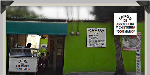 Tacos de arrachera y chistorra Don Mario