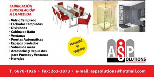 Vidrio Templado Puertas y Ventanas ASP Solutions Panama
