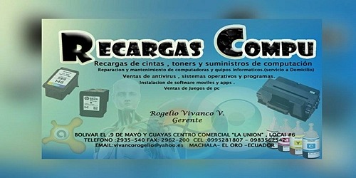 RECARGAS COMPU EN MACHALA RECARGAS DE CINTAS Y TONERS