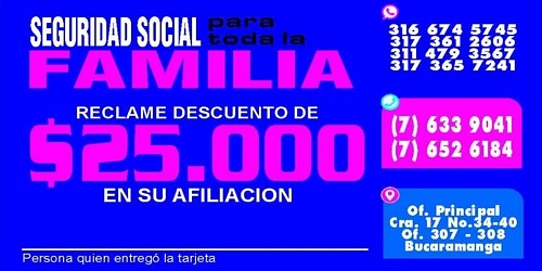 Afiliaciones Eps Seguros Infante