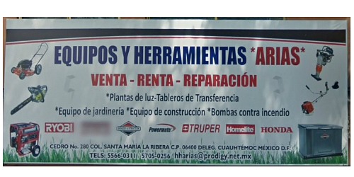 Equipos y Herramientas Arias